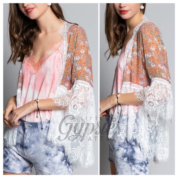 POL Ellie's Bridesmaid Lace Kimono Cardigan - Picture 4 of 14